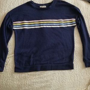 Urban Planet Blue Sweater with Striped Detailing, Size Small